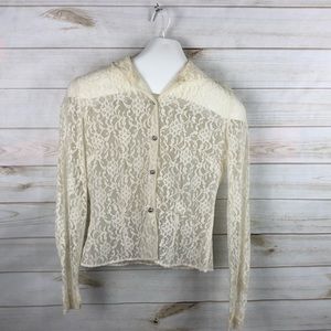 Susan Gale Vintage Lace Anthro Boho Blouse Top 32